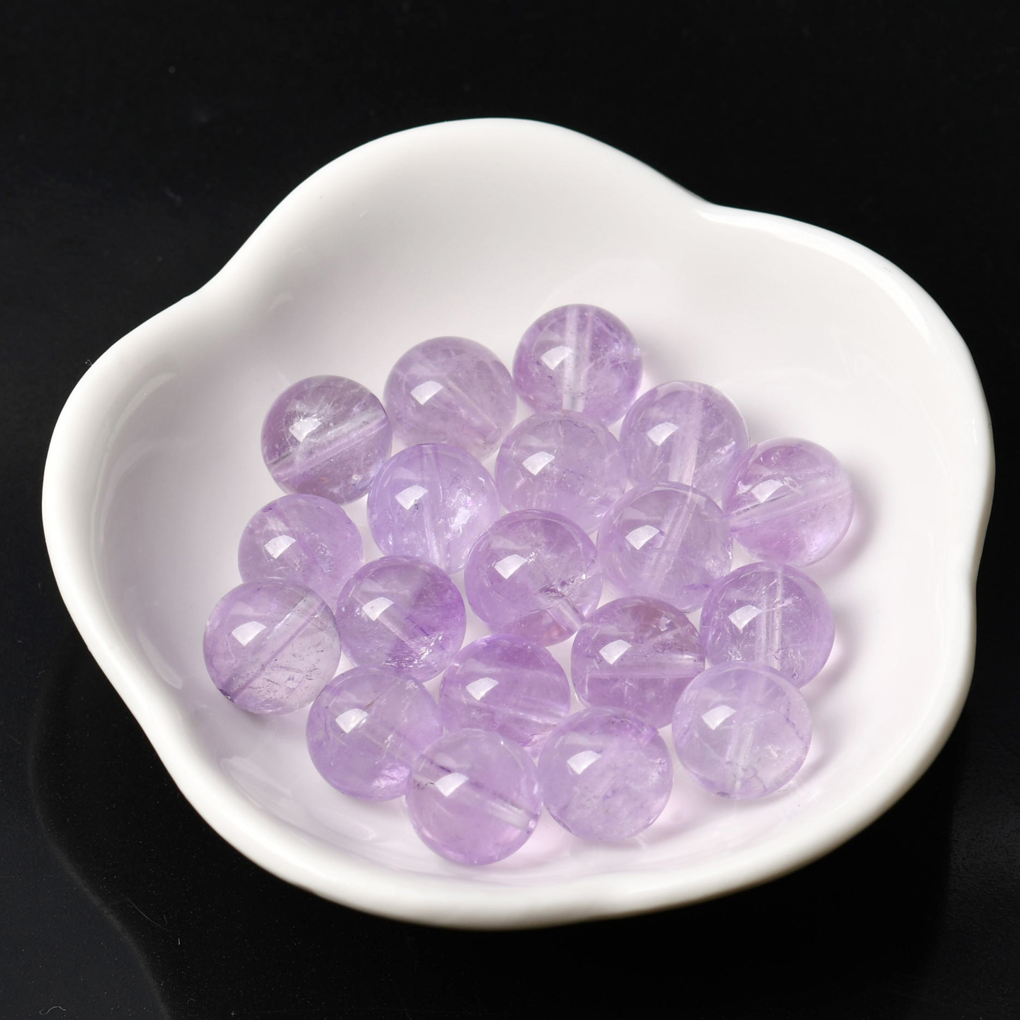 7A巴西透体薰衣草紫水晶散珠单珠冰裂浅紫阿赛水晶九紫离火串珠