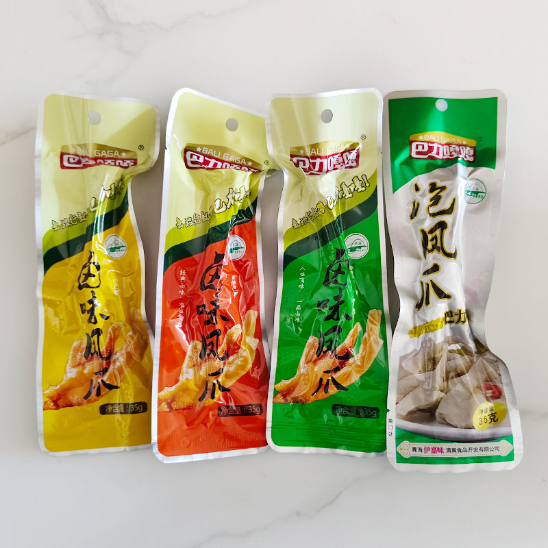 巴力嘎嘎卤味凤爪35g五香香辣山椒休闲零食有骨鸡爪清真青海特产