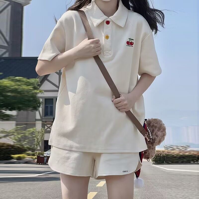 学院风领运动服套装女夏