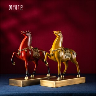 箐铜记《唐马》生肖马铜摆件家居装饰品客厅玄关乔迁新居匠心工艺