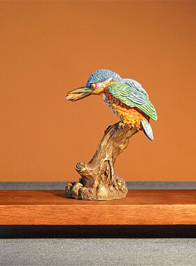 箐铜记全铜臻品鸬鹚鸟新中式黄铜摆件家居装饰品客厅玄关圣诞春节