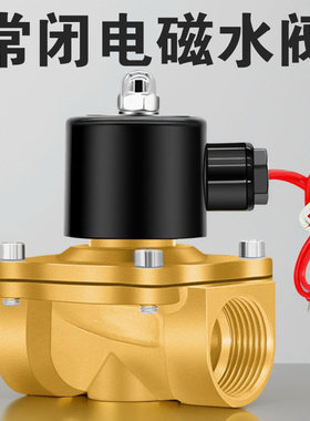 2W常闭电磁阀220v水阀24v常闭4分6进水管电子阀控制铜淋水开关12v