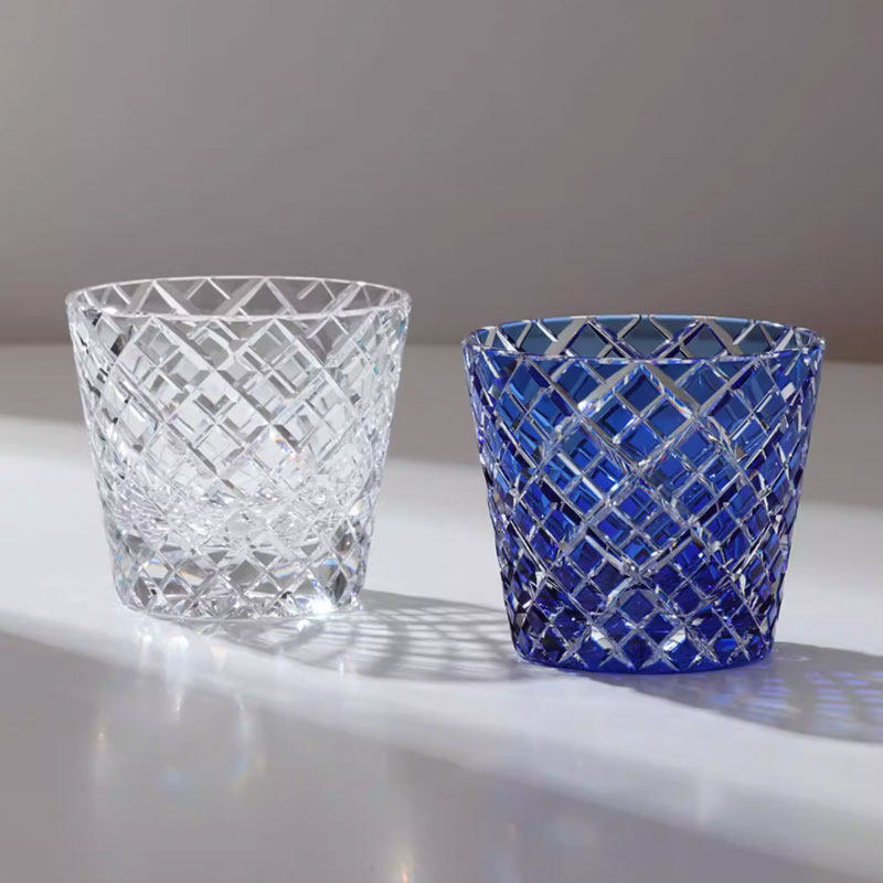 日本KAGAMI江户切子水晶玻璃白酒杯猪口酒盅冷酒清酒杯子和食器皿