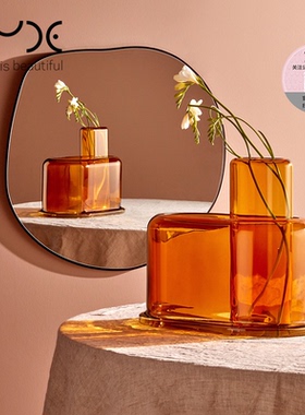 土耳其Nude进口Layers叠韵花瓶水晶玻璃花器样板房装饰摆件软装