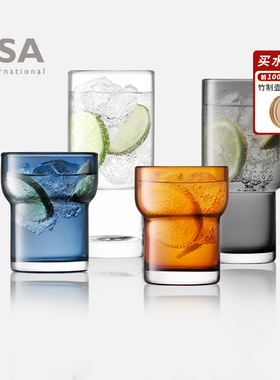 英国LSA进口水晶玻璃水杯 平底饮料杯子莫兰迪色水壶欧式家用套装