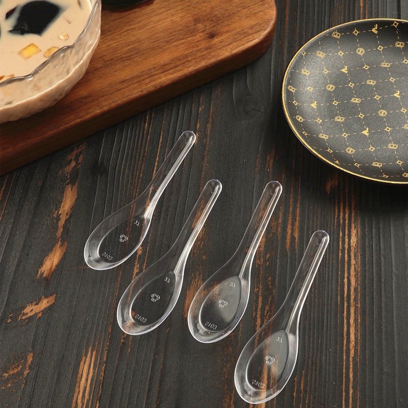 一次性勺子塑料汤勺快餐外卖冰粉甜品勺调羹汤匙商用单独包装餐具