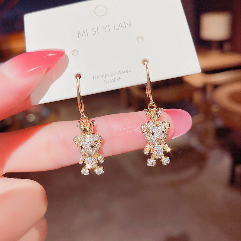 本命年耳环日韩微镶锆石女