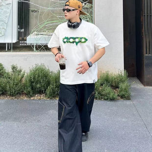 潮 GOODBRAND 25SS新款 立体绿植刺绣地图LOGO宽松T恤短袖 男女同款