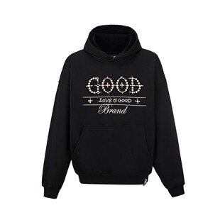 GOODBRAND 2025FW 十字珍珠标语轻奢时尚高级感连帽卫衣 男女同款