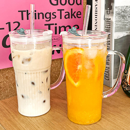 大容量高硼硅玻璃吸管杯果汁杯子