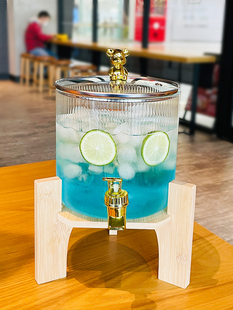 玻璃泡酒桶耐高温带龙头自助商用饮料桶冷水果汁罐可乐啤酒桶容器