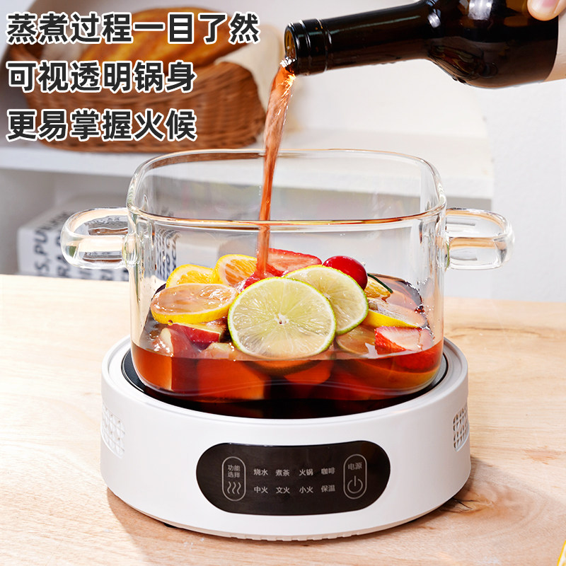 玻璃锅高硼硅煮红酒器皿明火电陶炉双耳煲汤小奶锅家用糖水泡面锅
