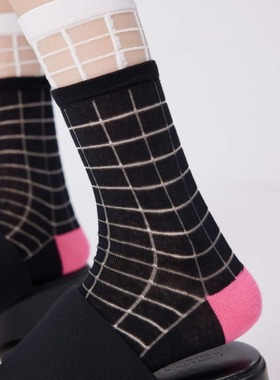 toooot日系原宿风潮流轻薄个性街头女中筒袜春夏ins拼接撞色小众