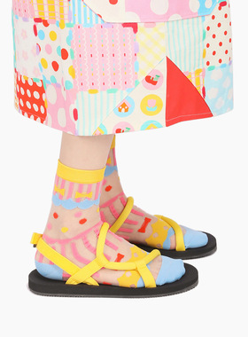 toooot日系卡哇伊可爱多巴胺8色蛋糕花朵透气薄卡丝女玻璃丝短袜