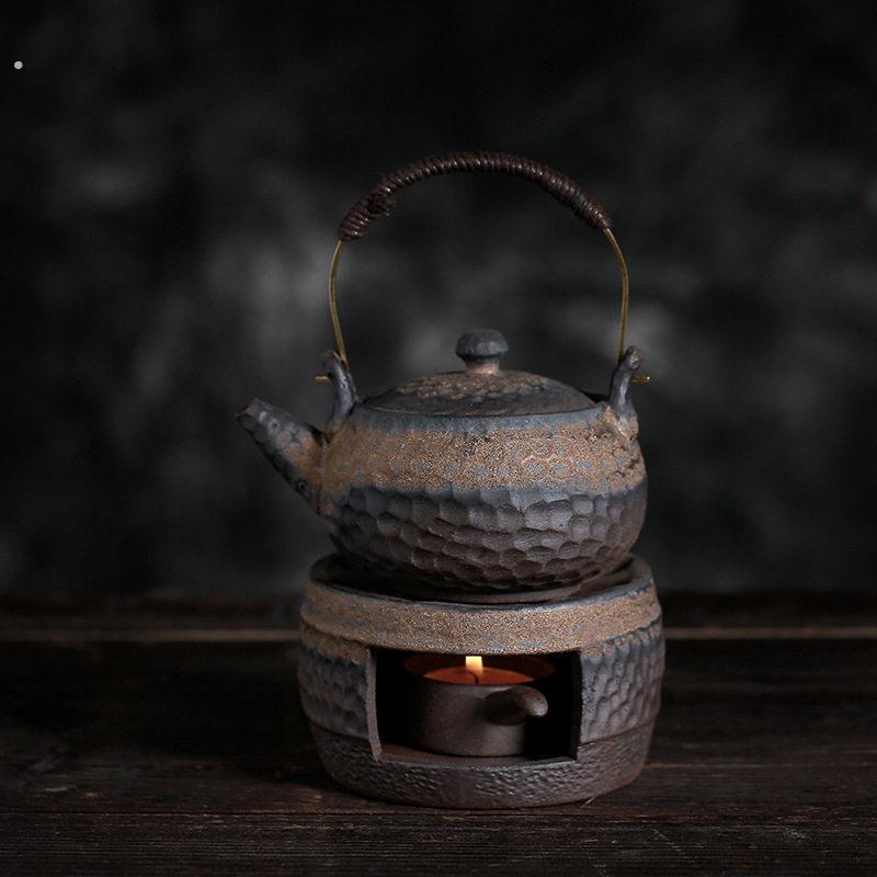 粗陶暖茶炉日式手工复古温茶器煮茶壶功夫茶具暖茶套装整套茶具