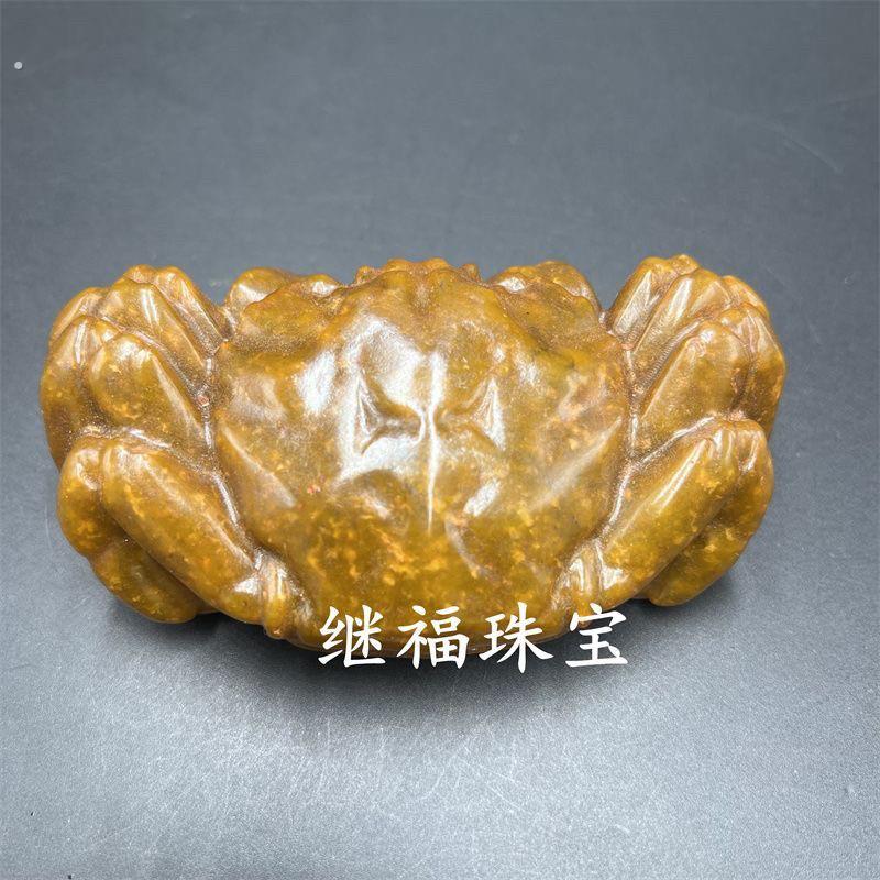 岫玉仿战汉玉雕挂件工艺玉佩把玩欣赏古玩玉石腰坠佩配饰螃蟹