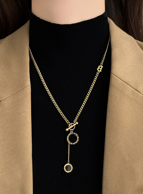 秋冬钛钢毛衣链轻奢高级感大气高档毛衣项链女百搭气质设计感小众