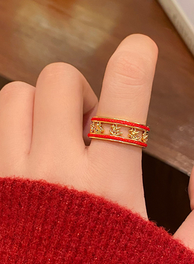 新年马年小马本命年开口戒指女