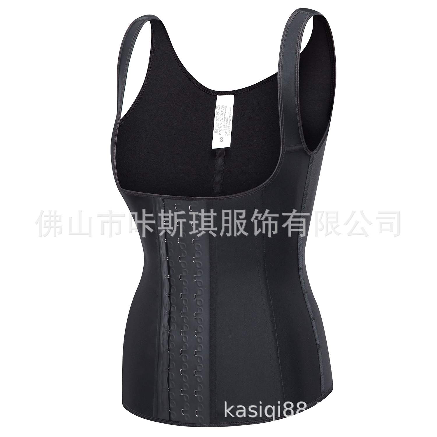 束身上衣乳胶扣收腰束腹带LATEX橡胶肩带束身衣紧身束腰塑身背心