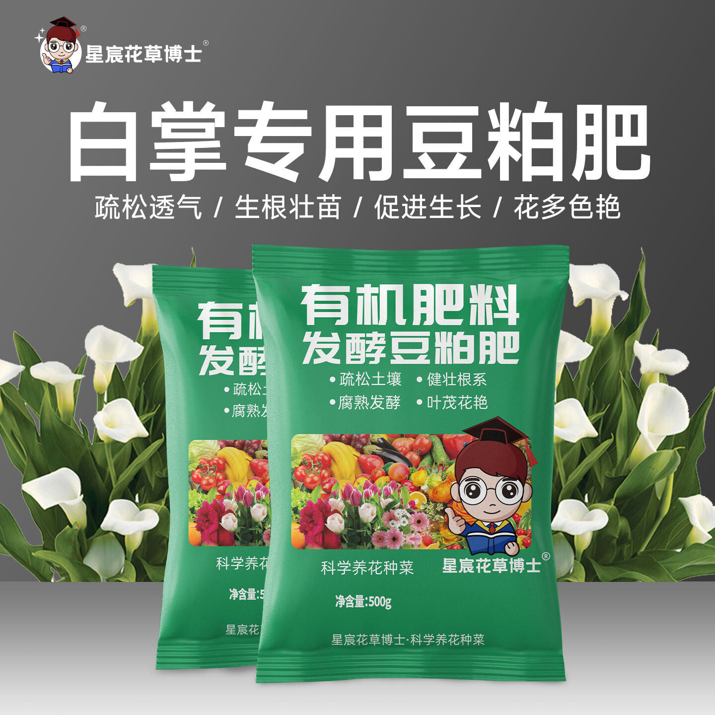 白掌专用肥料发酵豆粕有机肥室内外盆栽红掌粉掌种植通用营养肥料
