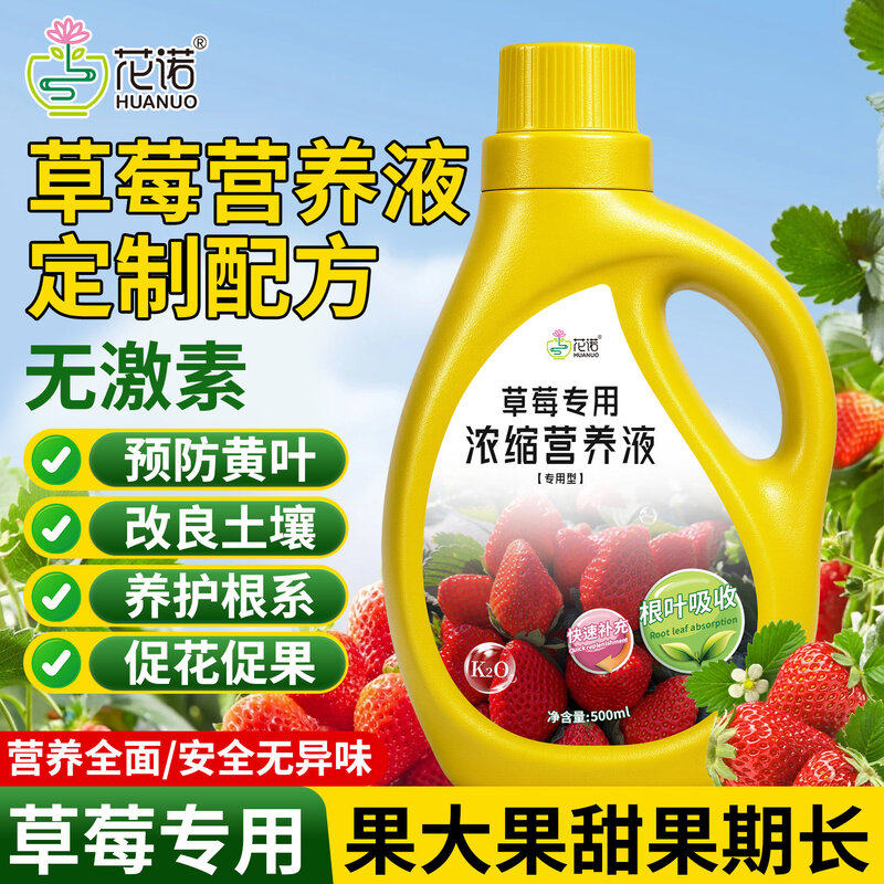 草莓专用浓缩营养液治叶子发黄防烂根改良土壤果大甜草莓专用肥料