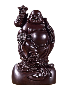 弥勒佛像摆件家居客厅红木工艺品