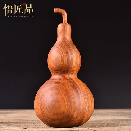 花梨木雕葫芦摆件福禄实木质挂件客厅乔迁开业装饰红木雕刻工艺品