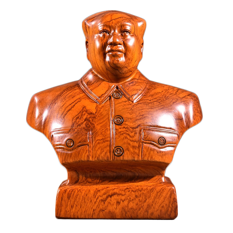 雕刻办公室毛主席头像花梨木