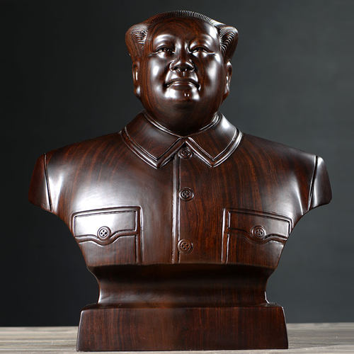 摆件毛主席头像工艺品黑檀木雕
