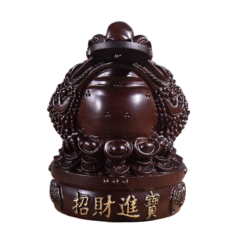 三足金蟾商务风公司店铺黑檀木雕
