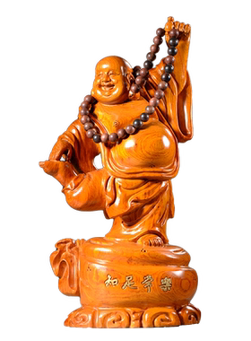 雕刻家居客厅红木工艺品弥勒佛像