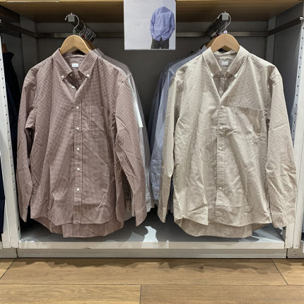 日单男/女装25秋冬优质长绒棉格子衬衫长袖衬衣外套476015/480648