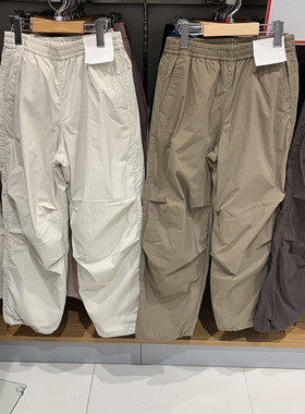 女保暖加绒伞兵裤休闲裤阔感裤松紧冲锋裤宽松裤子C470732/472527