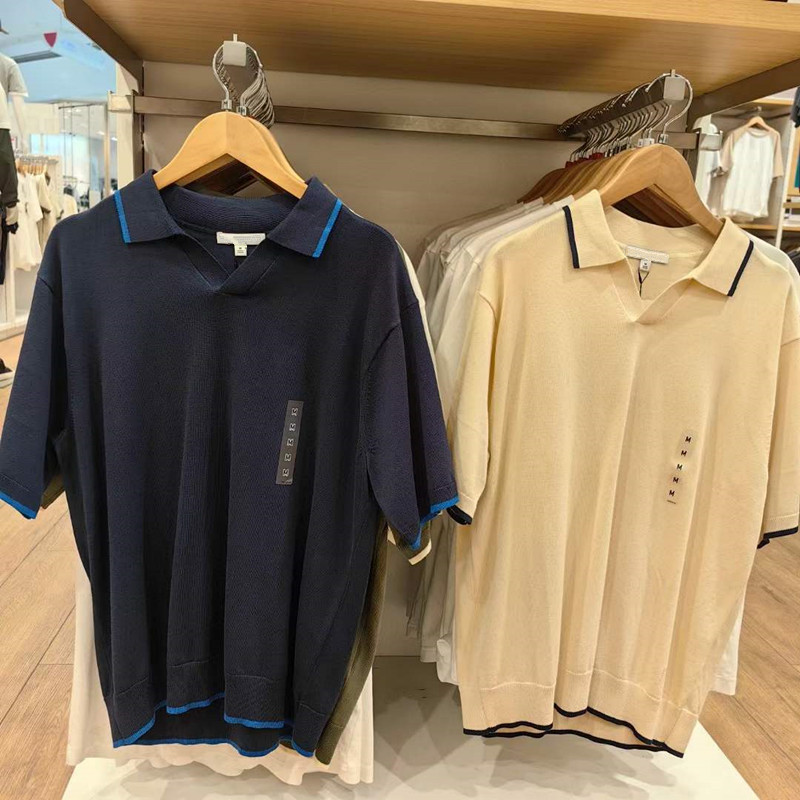 短袖针织POLO衫纯色T恤