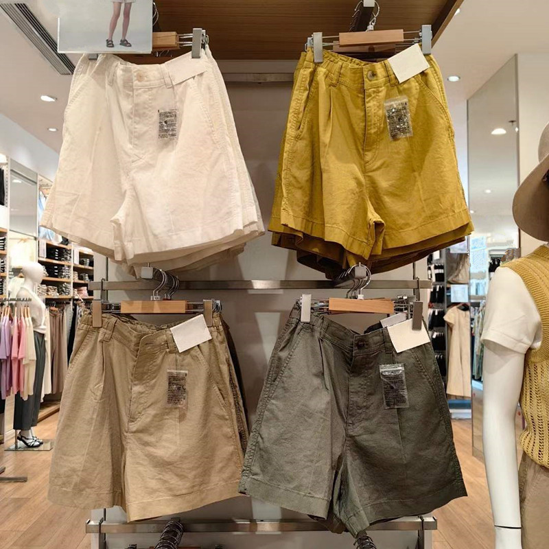 女居家休闲裤麻棉短裤