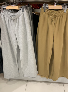 日单女装运动宽腿裤阔腿裤休闲宽松卫裤直筒裤长裤R476108/477863