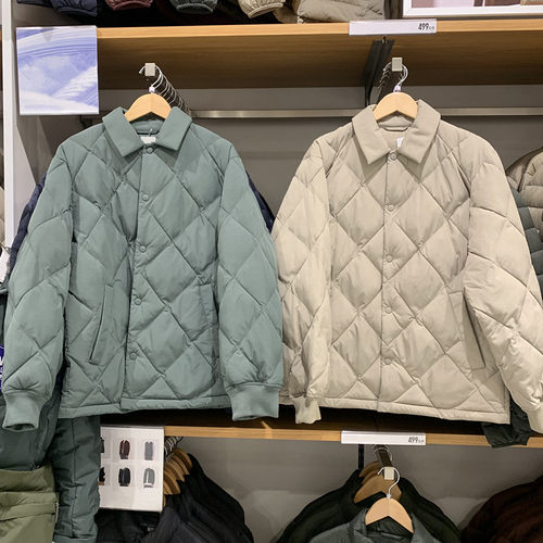 空气棉服绗缝茄克翻领外套夹克