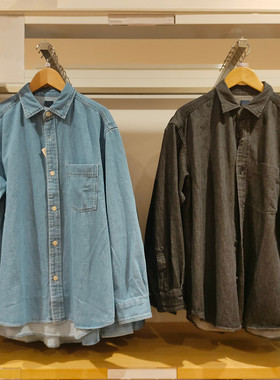 日系男装女装牛仔宽松衬衫/水洗产品长袖衬衣薄外套478115/480761