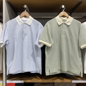 日单合作款男装女装25夏季快干POLO衫短袖条纹T恤休闲上衣C477678