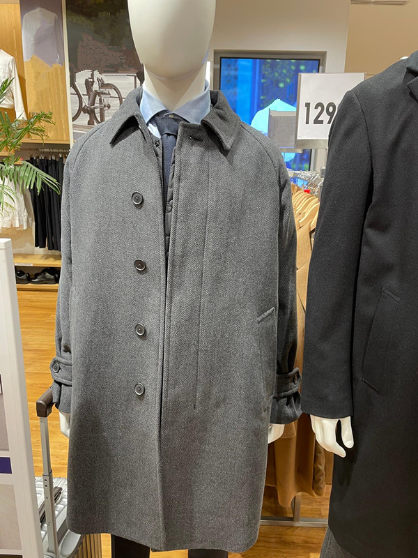 男士插肩袖大衣休闲中长款外套