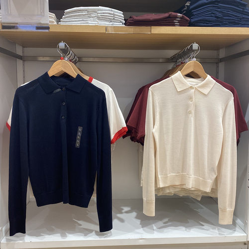 精纺美利奴羊毛POLO领针织衫毛衣