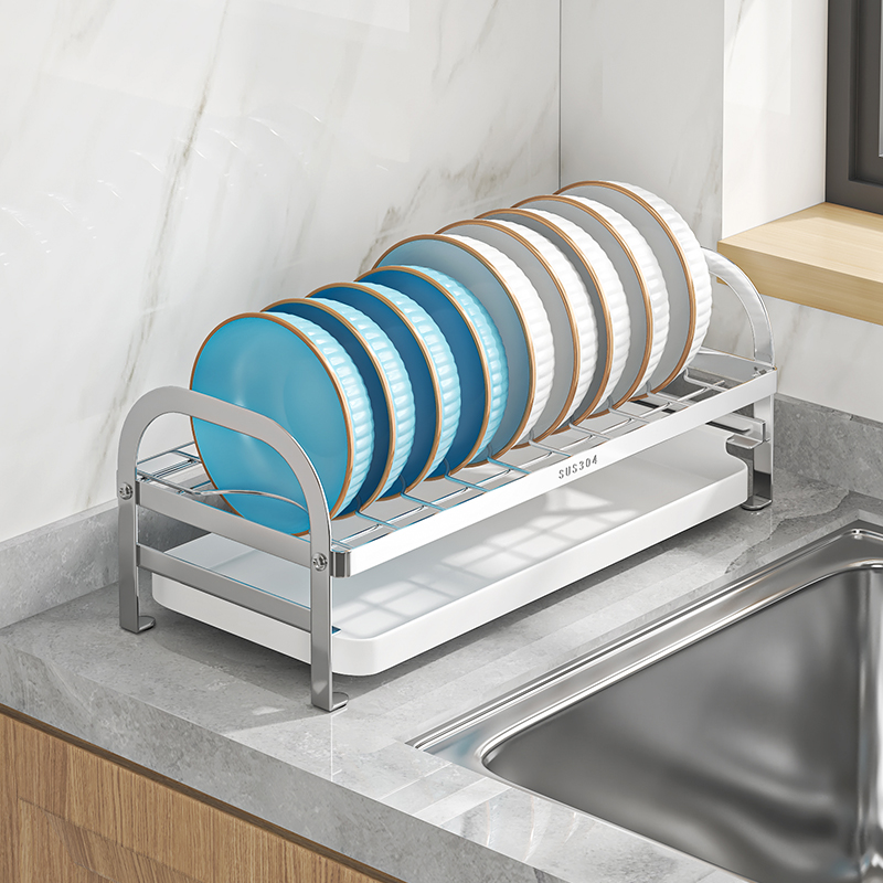 碗架沥水架窄款不锈钢厨房碗碟置物架窗台碗筷收纳架橱柜内分层架