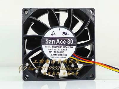 三洋 9GV0812P4K10 8025 8厘米CM 12V 0.87A 大风量暴力散热风扇