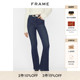 深蓝显瘦高弹舒适 春季 款 FRAME高腰喇叭牛仔裤 女装