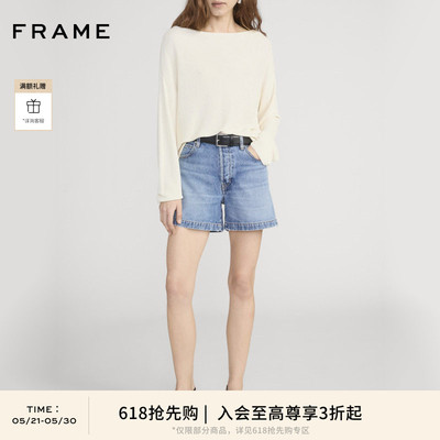 【春夏新品首降】FRAME女士美式复古高腰牛仔短裤 EVERYDAY SHORT