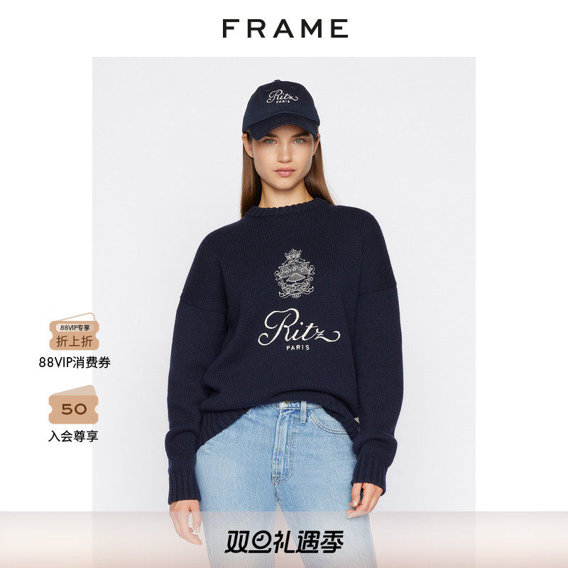 新品FRAME圆领羊绒针织毛衣