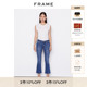 FRAME女中腰喇叭九分牛仔裤 微喇LE CROP舒适弹力