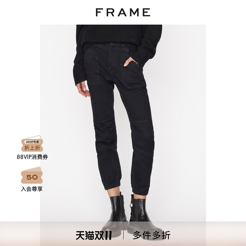 新品牛仔裤女九分工装机车