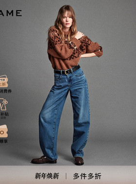 FRAME女士水洗牛仔裤休闲时尚桶形裤BARREL