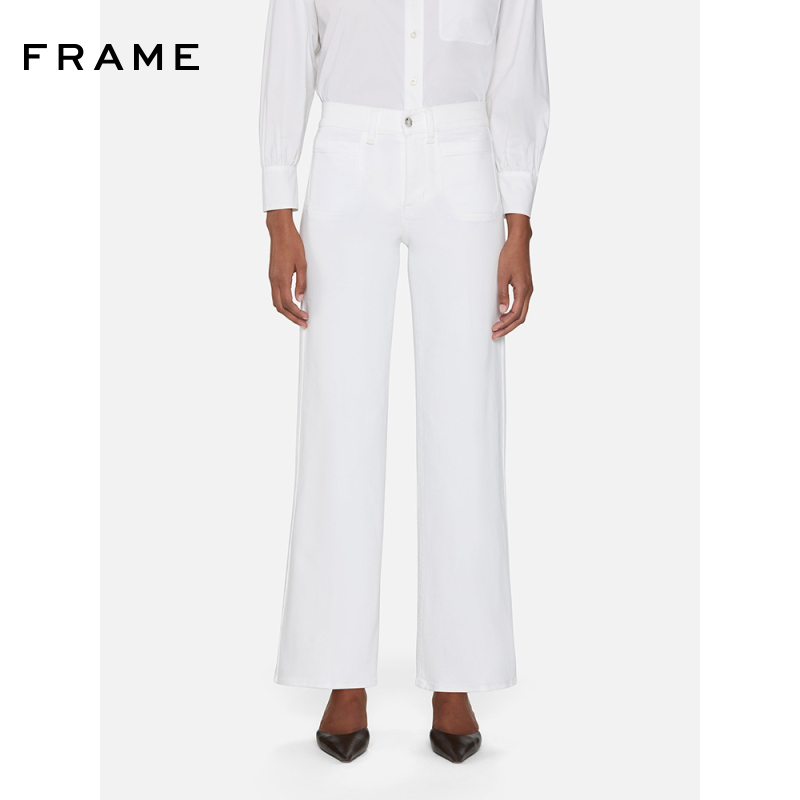 【2025新款】FRAME女士高腰高弹口袋阔腿牛仔裤SLIM PALAZZO